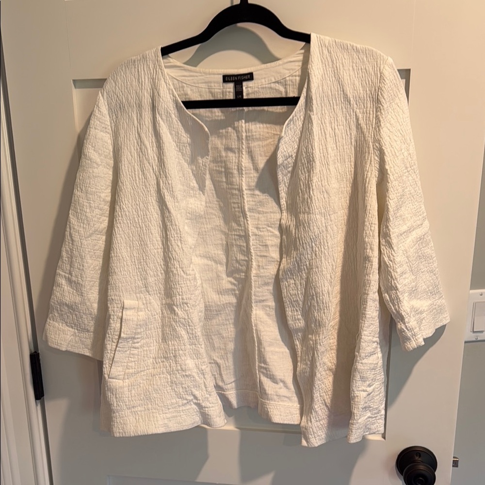 Eileen Fisher White Boxy Sweater